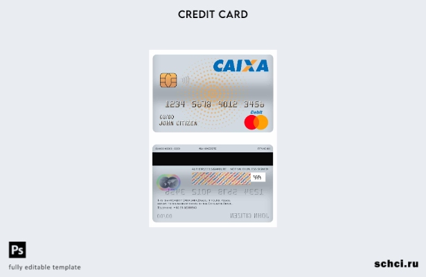 цифровая загрузка шаблона основной дебетовой карты бразильского банка Caixa